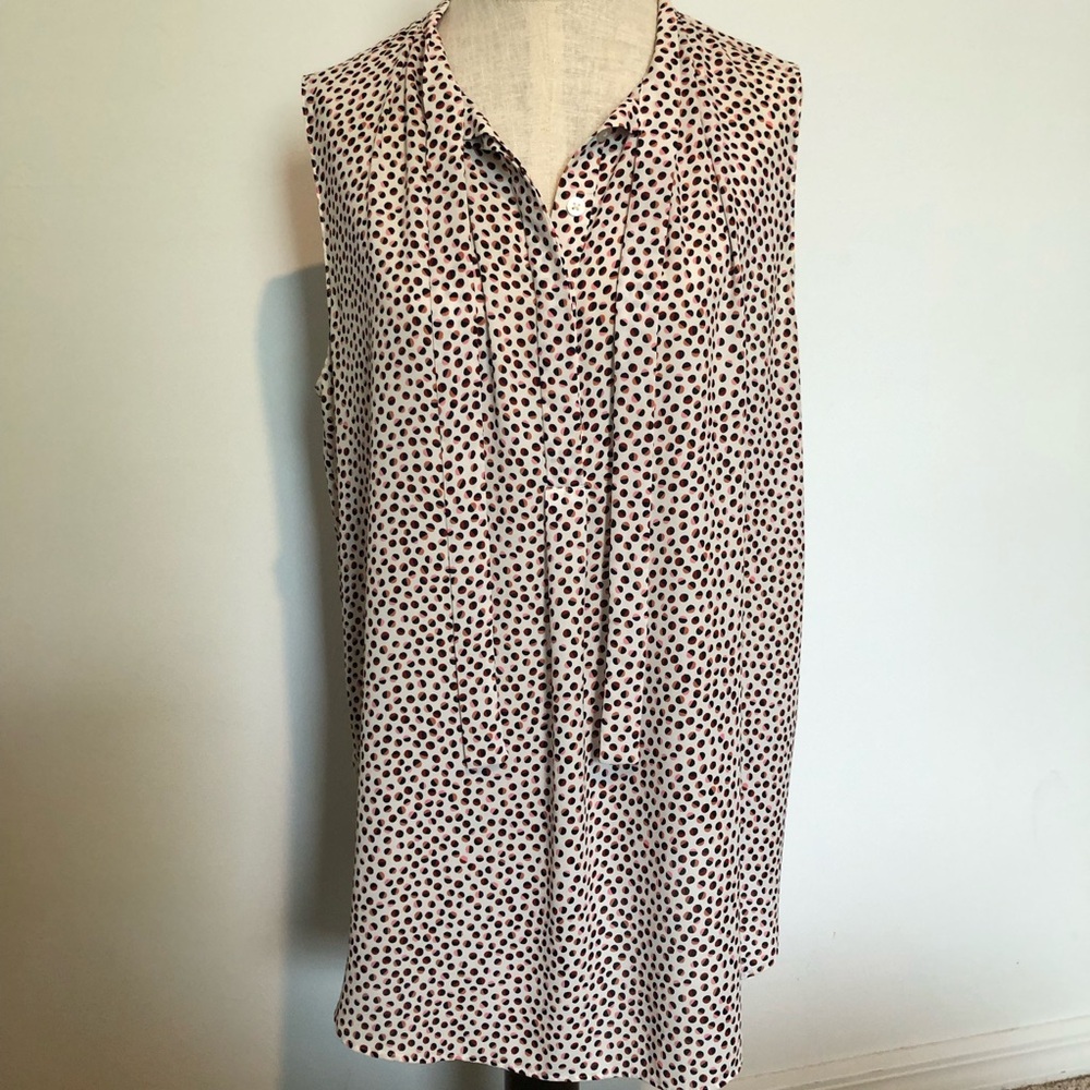 Ann Taylor Polka Dot Sleeveless Blouse